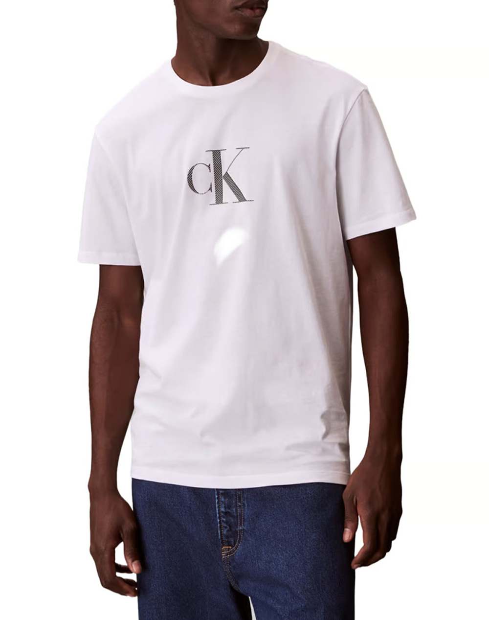 Calvin Klein Ss 30S Distress Monogram Graphic Ανδρας Ρουχα Μπλουζες T Shirt White Βαμβακι Lv04Rf853G Yaf