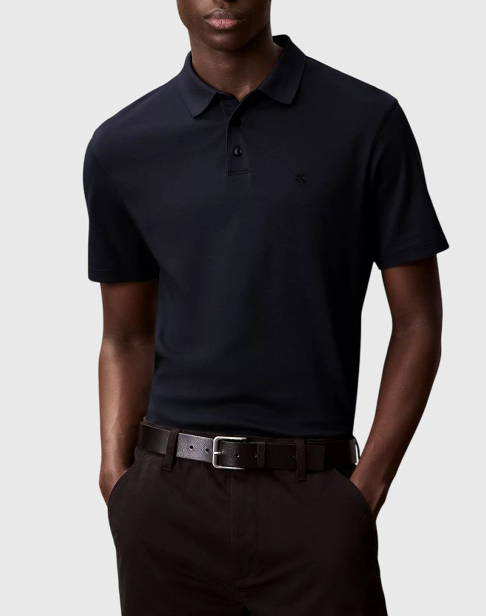 Calvin Klein Ss Supima Chest Emb Polo Ανδρας Ρουχα Μπλουζες Polo Darkblue Βαμβακι Lv04lb276g Cef - Koolfly