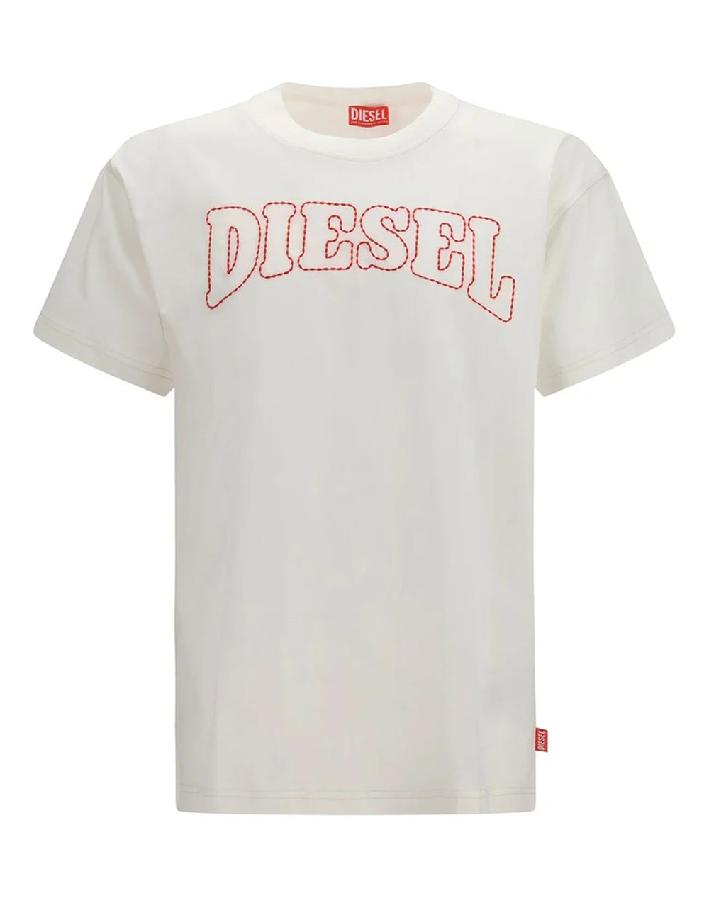 Diesel T Norm V10 T Shirt Ανδρας Ρουχα Μπλουζες T Shirt Offwhite Βαμβακι A209770plat 141 - Koolfly