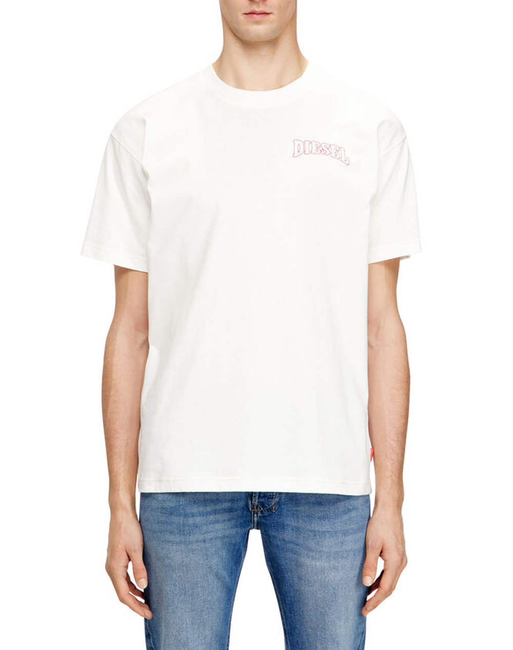 Diesel T Norm V16 T Shirt Ανδρας Ρουχα Μπλουζες T Shirt Offwhite Βαμβακι A220060Plat 141