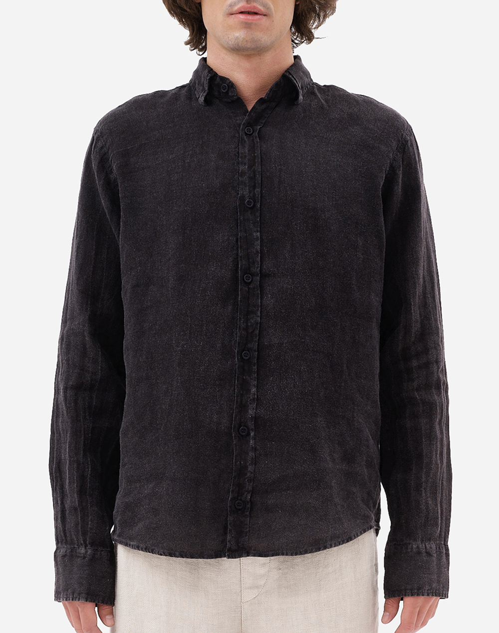 Dirty Laundry Classic Linen Shirt Ανδρας Ρουχα Πουκαμισα Jetblack Λινο Dlms000134 Vintage Black