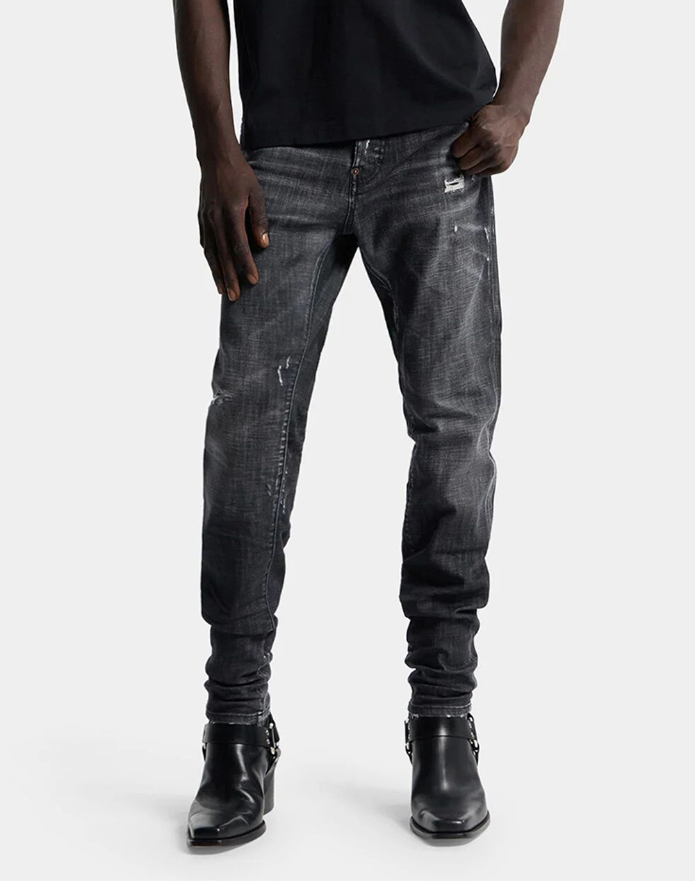 Dsquared2 Παντελονι 5Τσεπο Ανδρας Ρουχα Παντελονια Jeans Black Βαμβακιμε Ελασταν S74Lb1910S30357 900
