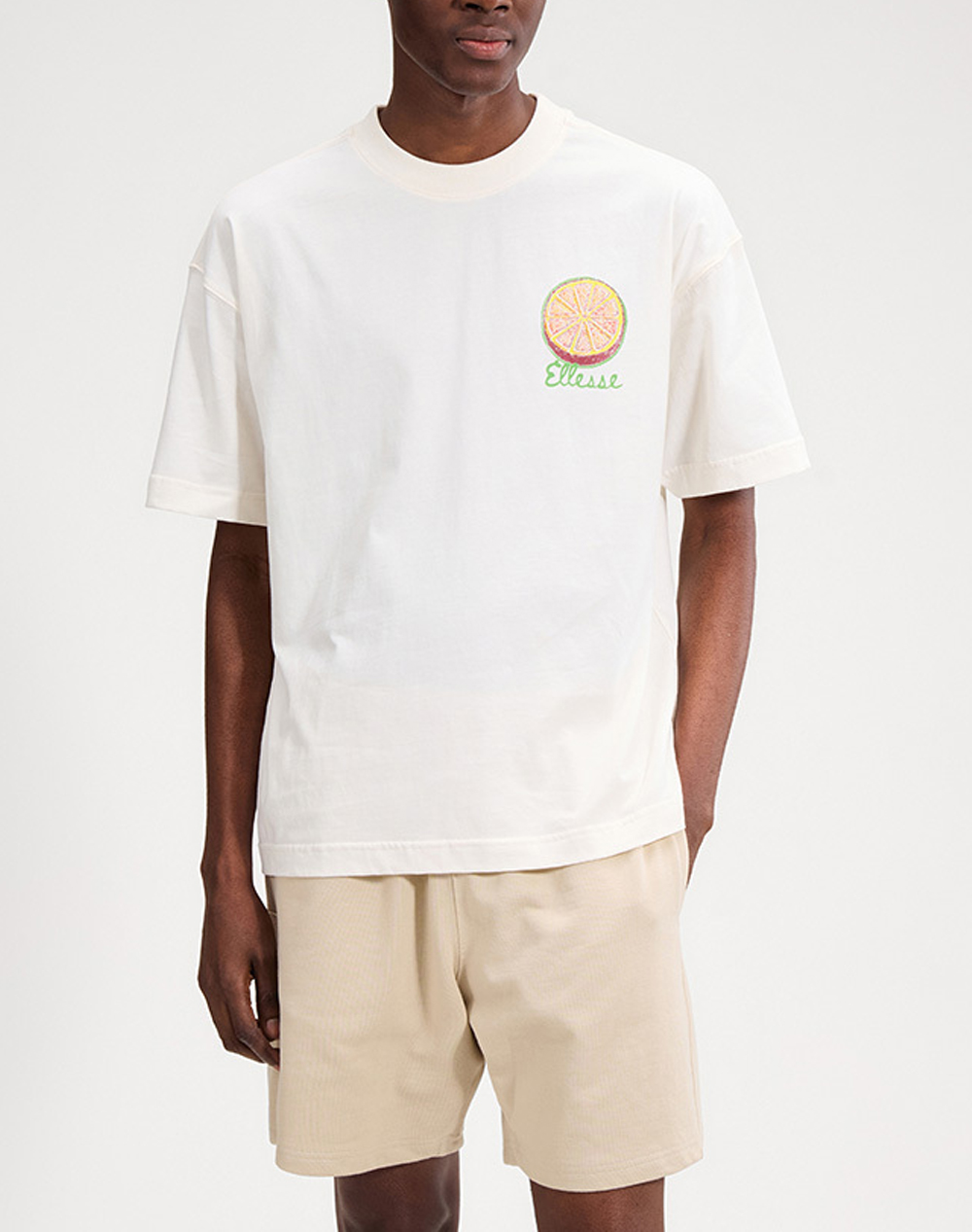 Ellesse Mens Graphics The Citrus Tee Μπλουζα Ανδρικο Ανδρας Ρουχα Μπλουζες T Shirt Offwhite Βαμβακι Shd23805 904 - Koolfly