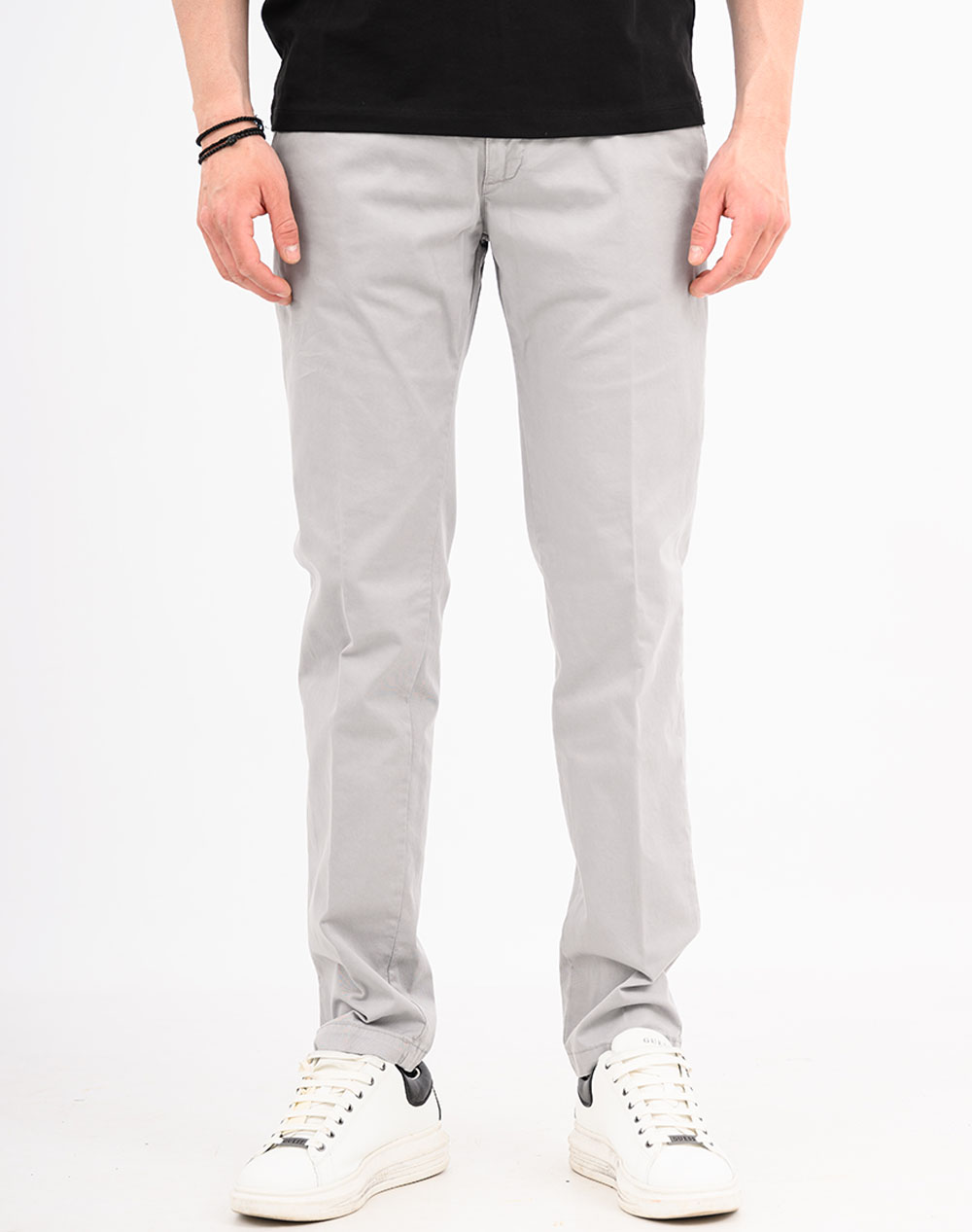 Four Ten Chino Παντελονι Ανδρας Ρουχα Παντελονια Chinos Gray Βαμβακιμε Ελασταν T910100003 030
