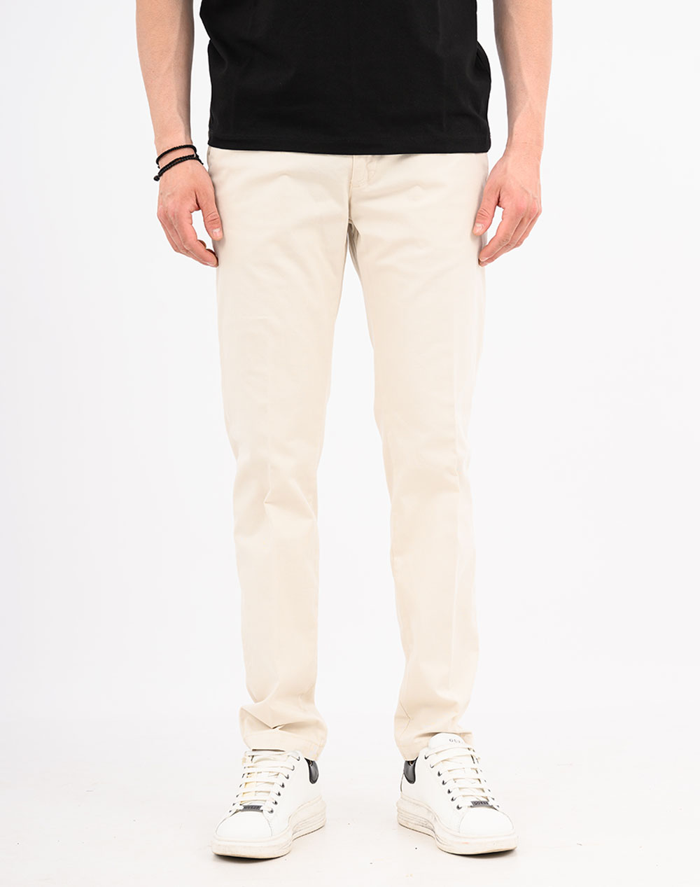 Four Ten Chino Παντελονι Ανδρας Ρουχα Παντελονια Chinos Ivory Βαμβακιμε Ελασταν T910100003 103