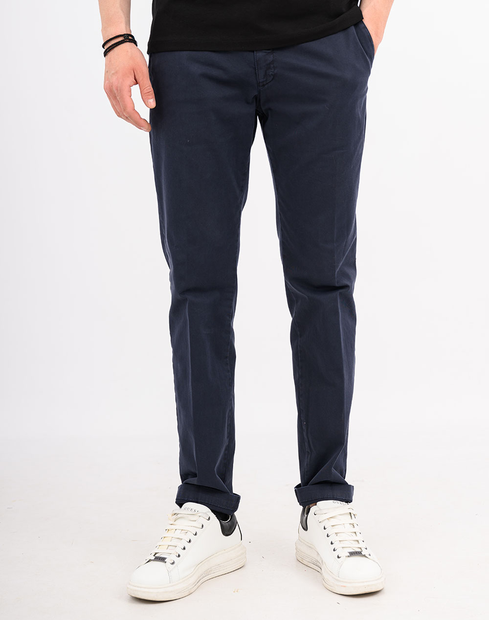 Four Ten Chino Παντελονι Ανδρας Ρουχα Παντελονια Chinos Navyblue Βαμβακιμε Ελασταν T910100003 011