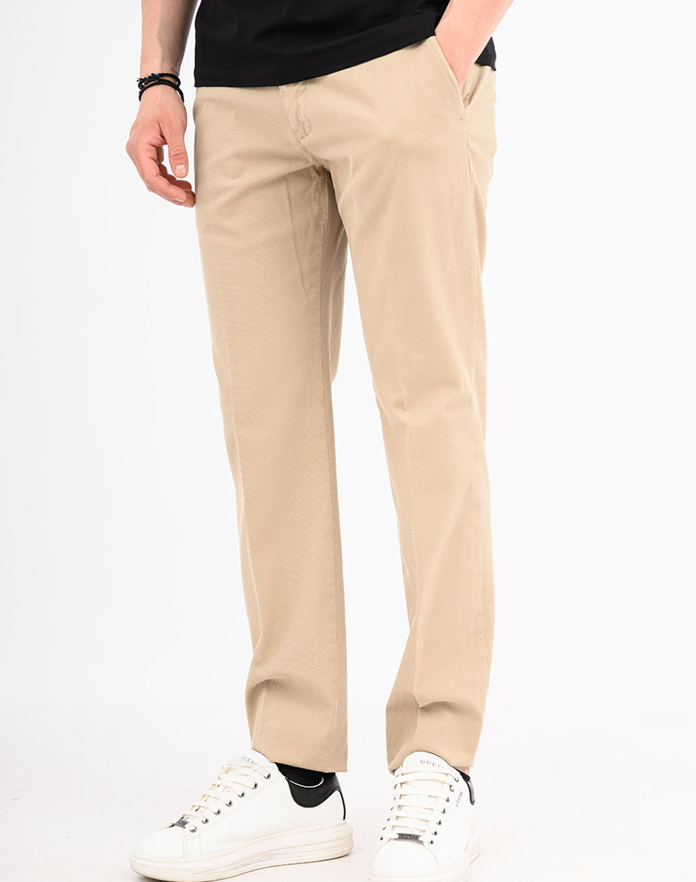 Four Ten Παντελονι Chino Ανδρας Ρουχα Παντελονια Chinos Biege Βαμβακιμε Ελασταν T910100030 43