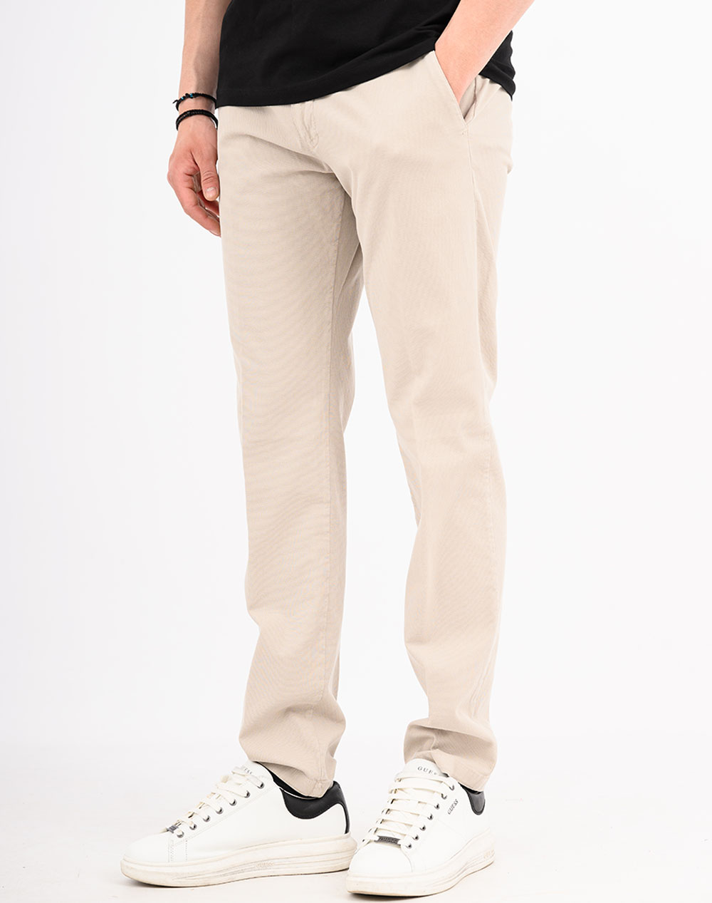Four Ten Παντελονι Chino Ανδρας Ρουχα Παντελονια Chinos Cream Βαμβακιμε Ελασταν T910100030 23