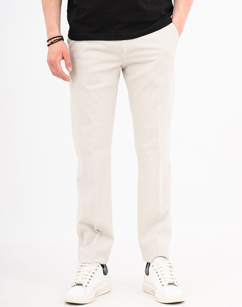 Four Ten Παντελονι Chino Ανδρας Ρουχα Παντελονια Chinos Ecru Βαμβακιμε Ελασταν T910100030 3