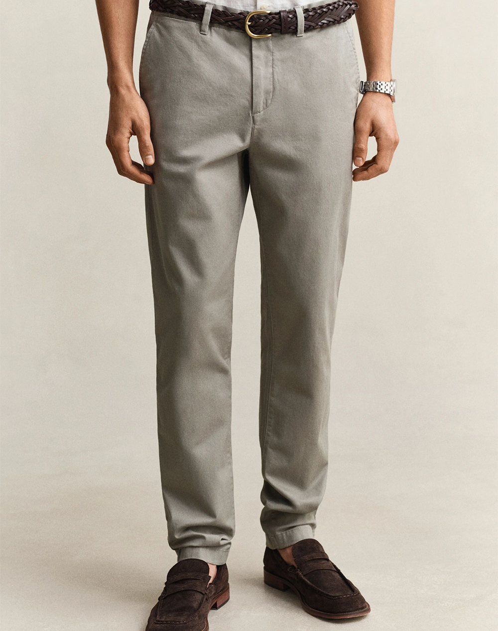 Gant Παντελονι Slim Classic Chinos Ανδρας Ρουχα Παντελονια Chinos Gray Βαμβακιμε Ελασταν 3G1501000 34 32