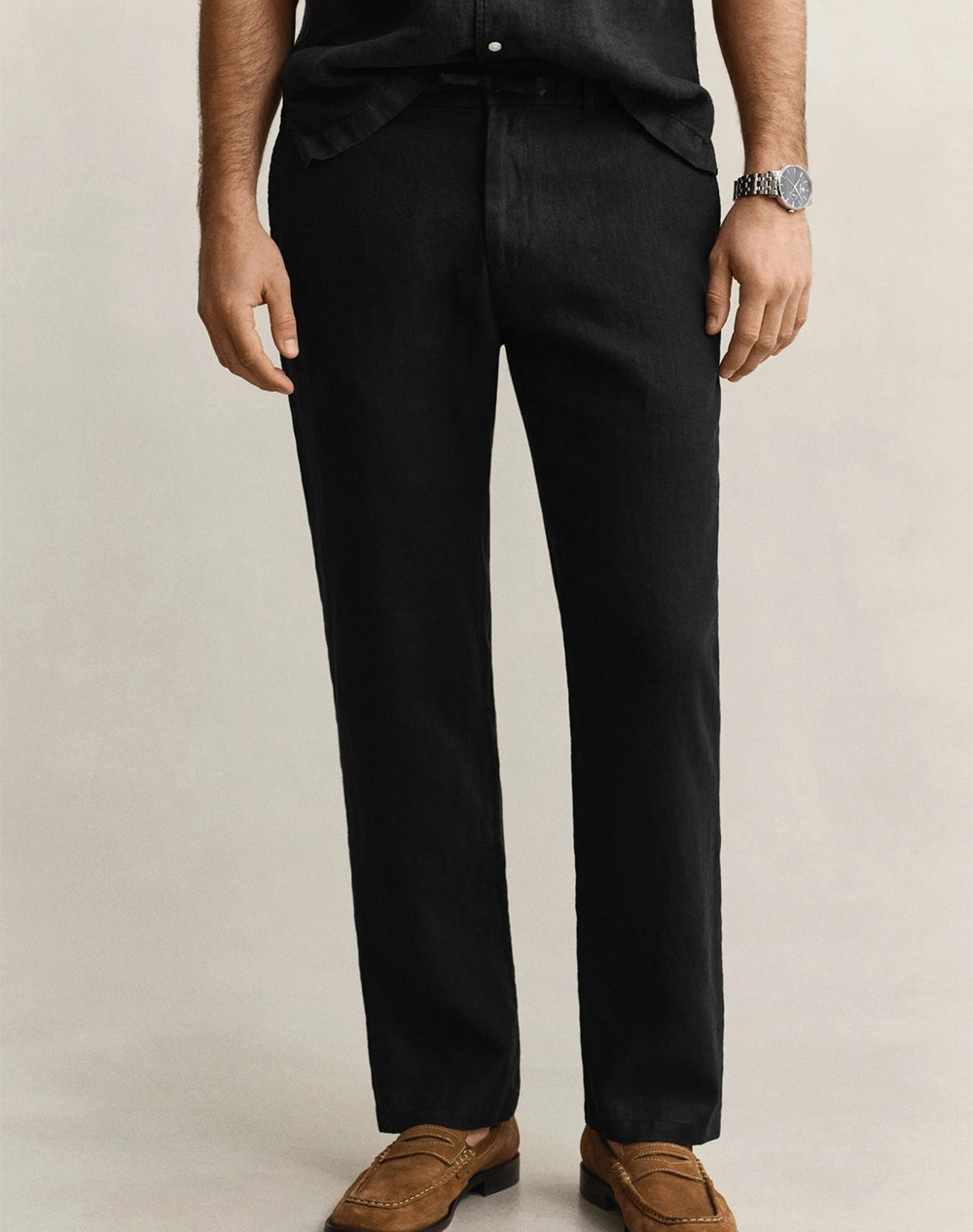 Gant Παντελονι Reg Linen Ds Pants Reg Linen Ds Pants Ανδρας Ρουχα Παντελονια Chinos Black Λινο 3G1504040 5