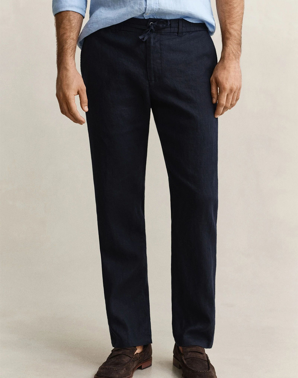 Gant Παντελονι Reg Linen Ds Pants Reg Linen Ds Pants Ανδρας Ρουχα Παντελονια Chinos Darkblue Λινο 3G1504040 433
