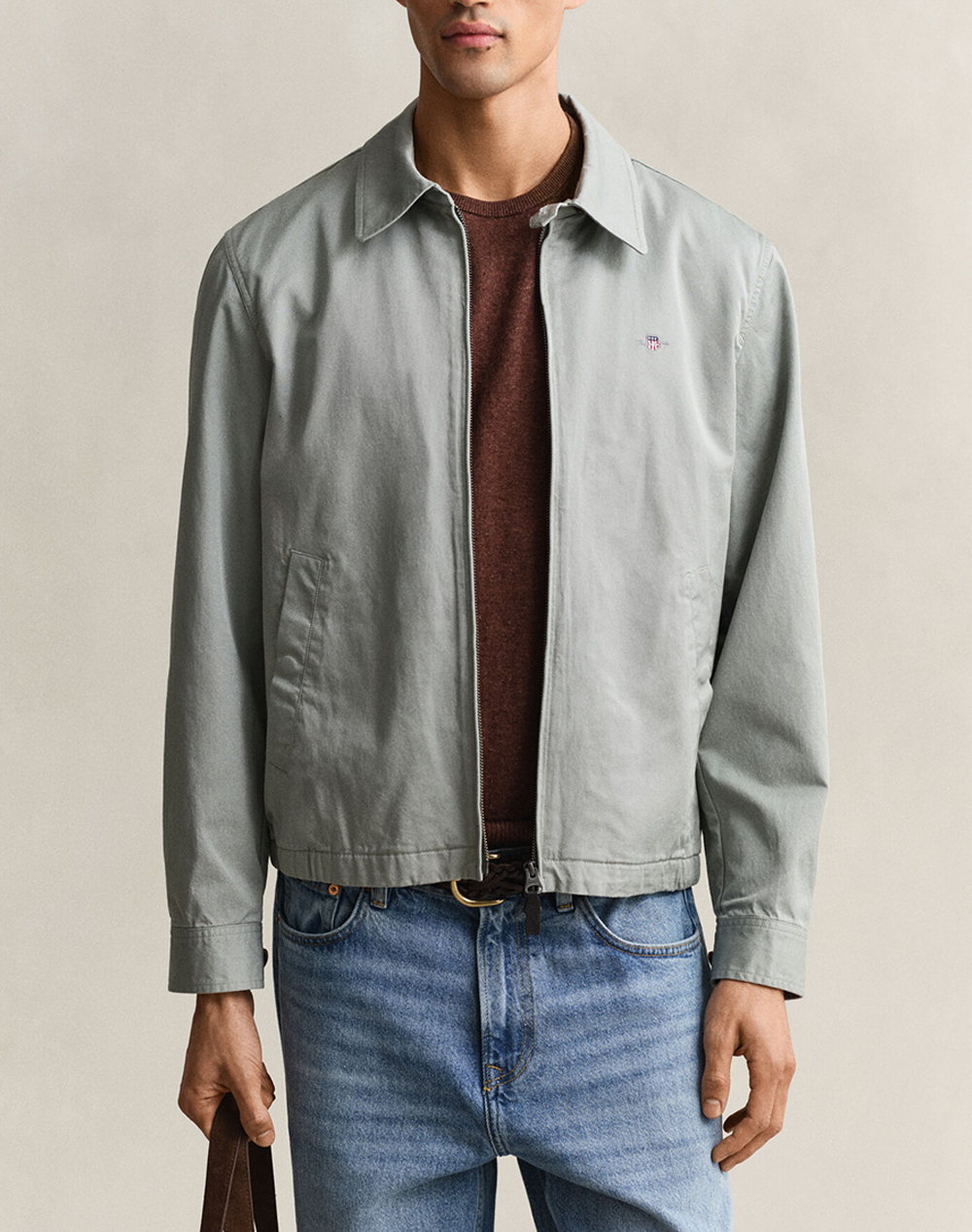 Gant Μπουφαν Cotton Windcheater Jacket Ανδρας Ρουχα Πανωφορια Μπουφαν Gray Βαμβακι 3G7006602 10 - Koolfly