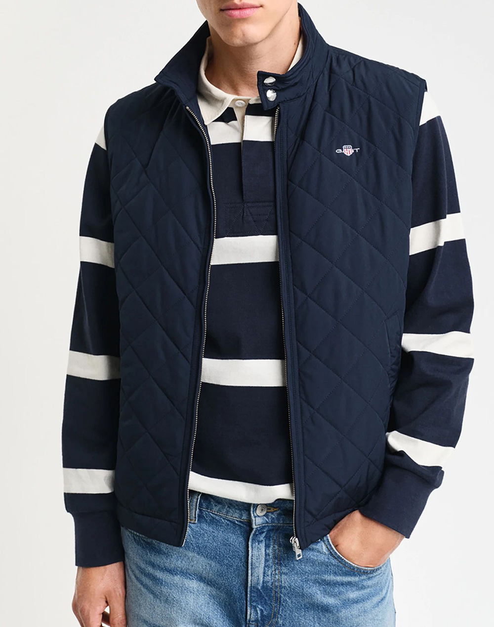 Gant Μπουφαν Χμ Quilted Windcheater Vest Ανδρας Ρουχα Πανωφορια Γιλεκα Darkblue Συνθετικο 3G7006341 433