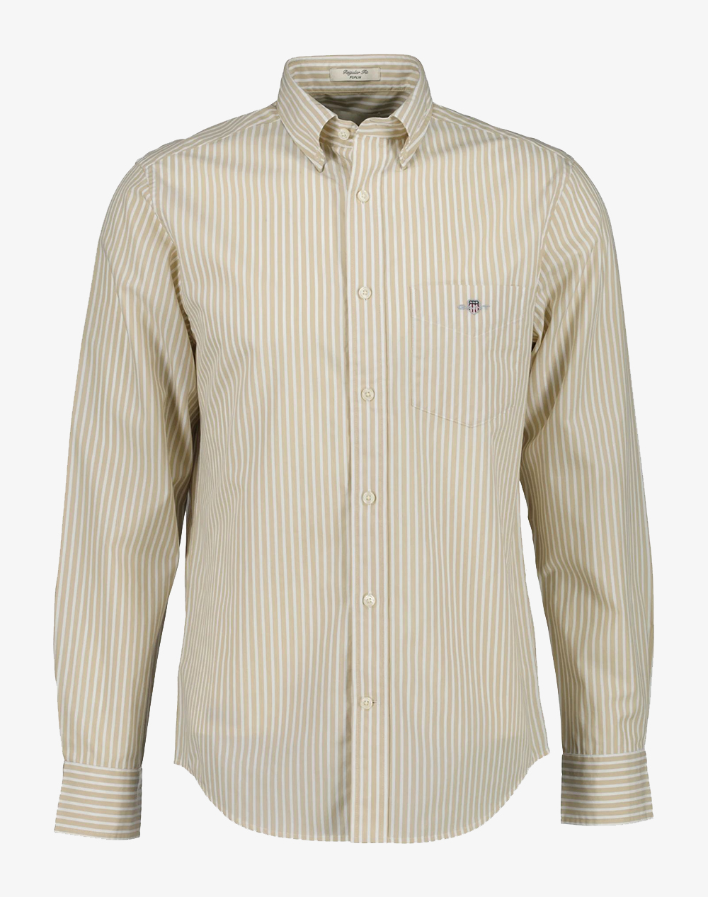 Gant Υποκαμισο Μμ Reg Poplin Stripe Shirt Ανδρας Ρουχα Πουκαμισα Biege Βαμβακι 3G3000130 200