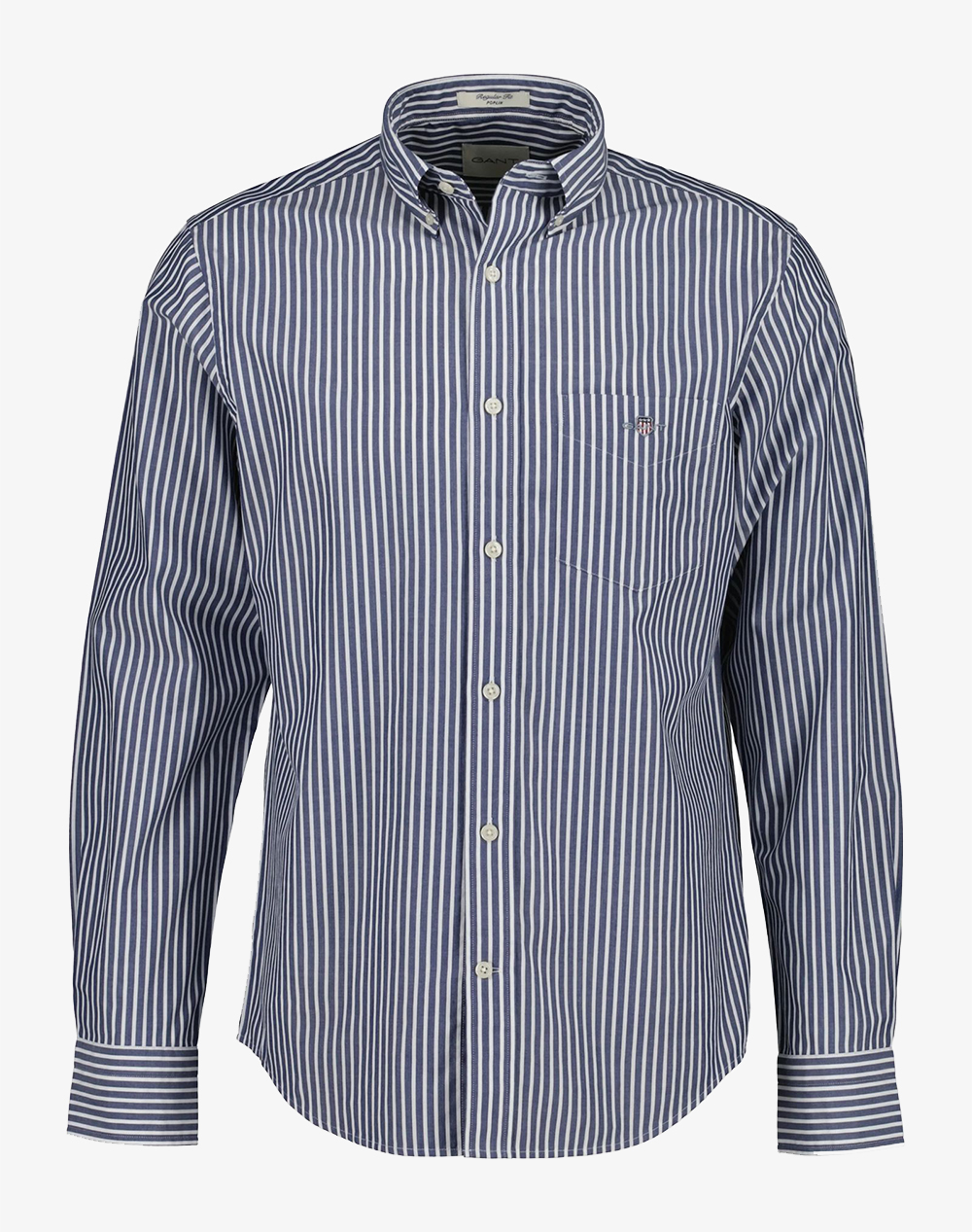 Gant Υποκαμισο Μμ Reg Poplin Stripe Shirt Ανδρας Ρουχα Πουκαμισα Darkblue Βαμβακι 3G3000130 423