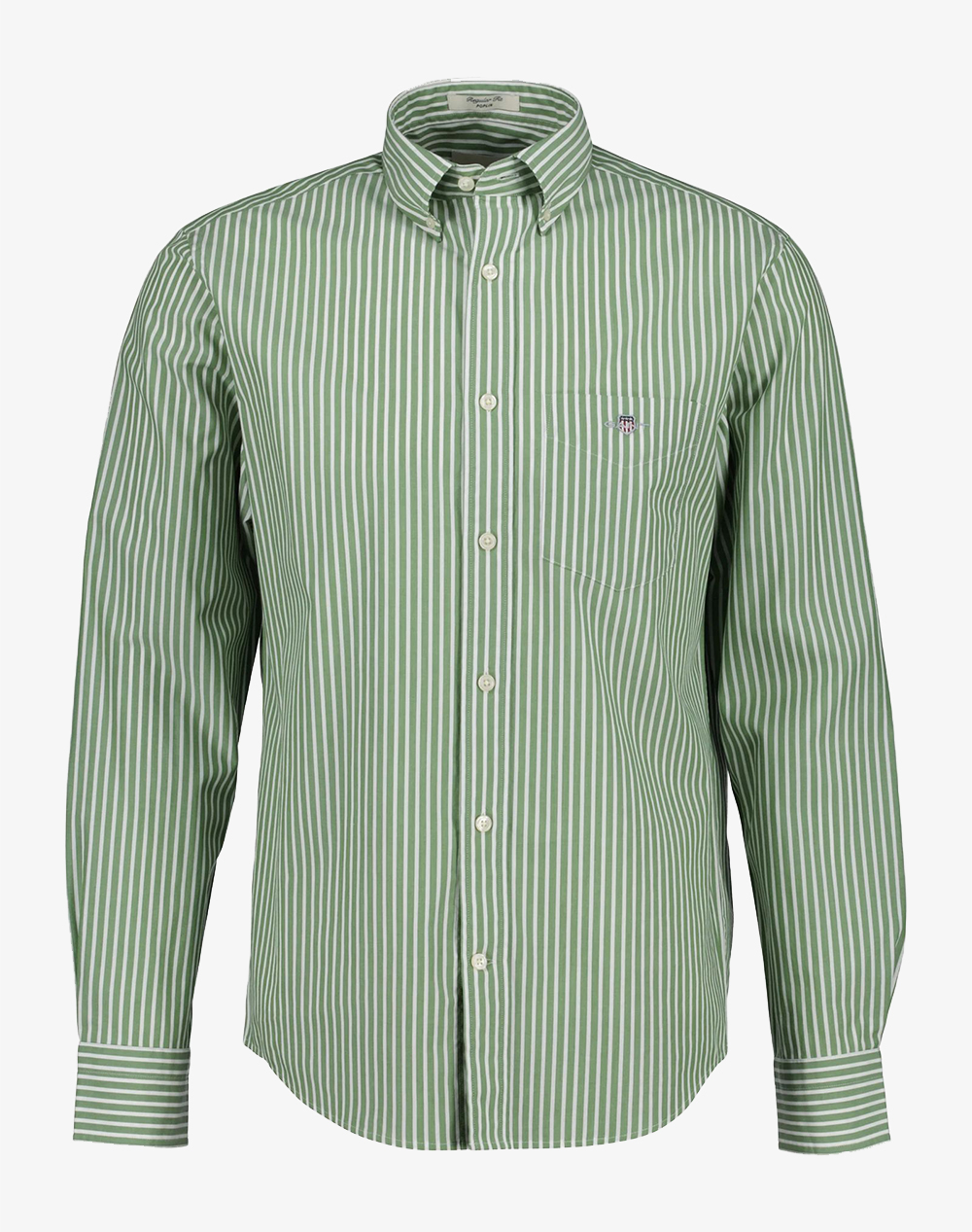 Gant Υποκαμισο Μμ Reg Poplin Stripe Shirt Ανδρας Ρουχα Πουκαμισα Green Βαμβακι 3G3000130 354