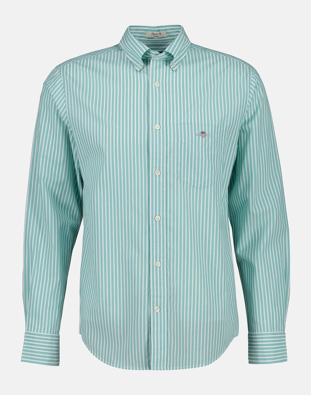Gant Υποκαμισο Μμ Reg Poplin Stripe Shirt Ανδρας Ρουχα Πουκαμισα Turquoise Βαμβακι 3G3000130 323