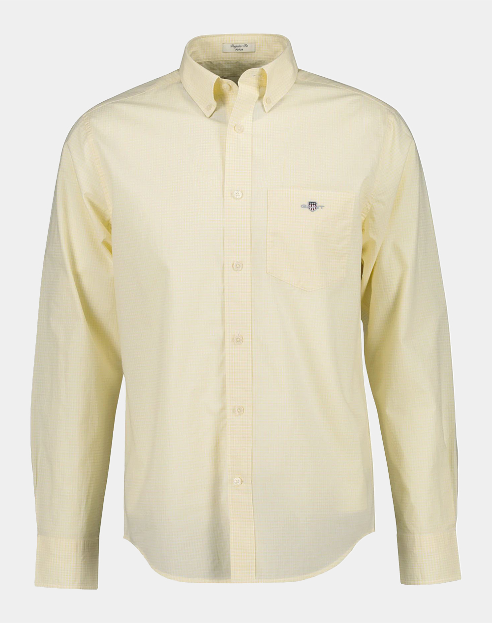 Gant Υποκαμισο Μμ Reg Classic Poplin Gingham Shirt Ανδρας Ρουχα Πουκαμισα Lightyellow Βαμβακι 3G3000150 713