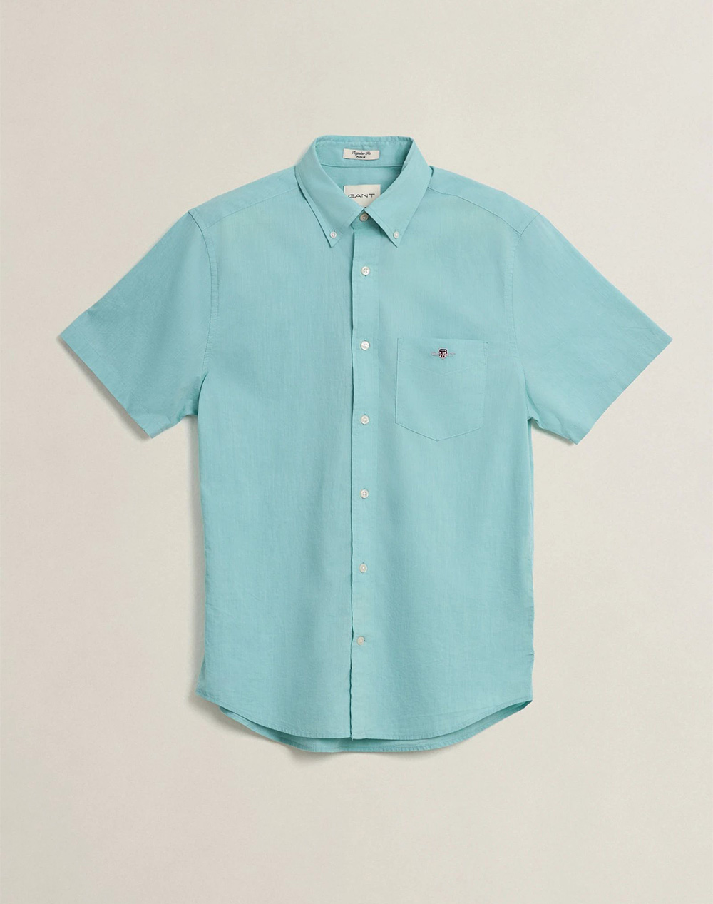 Gant Υποκαμισο Κμ Reg Poplin Ss Shirt Ανδρας Ρουχα Πουκαμισα Lightgreen Βαμβακι 3G3000101 323