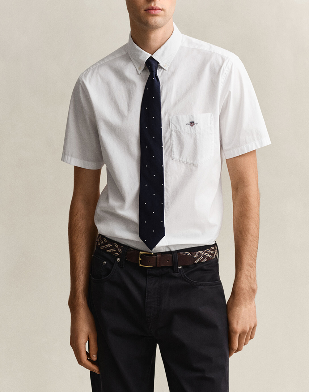 Gant Υποκαμισο Κμ Reg Poplin Ss Shirt Ανδρας Ρουχα Πουκαμισα White Βαμβακι 3G3000101 110 - Koolfly