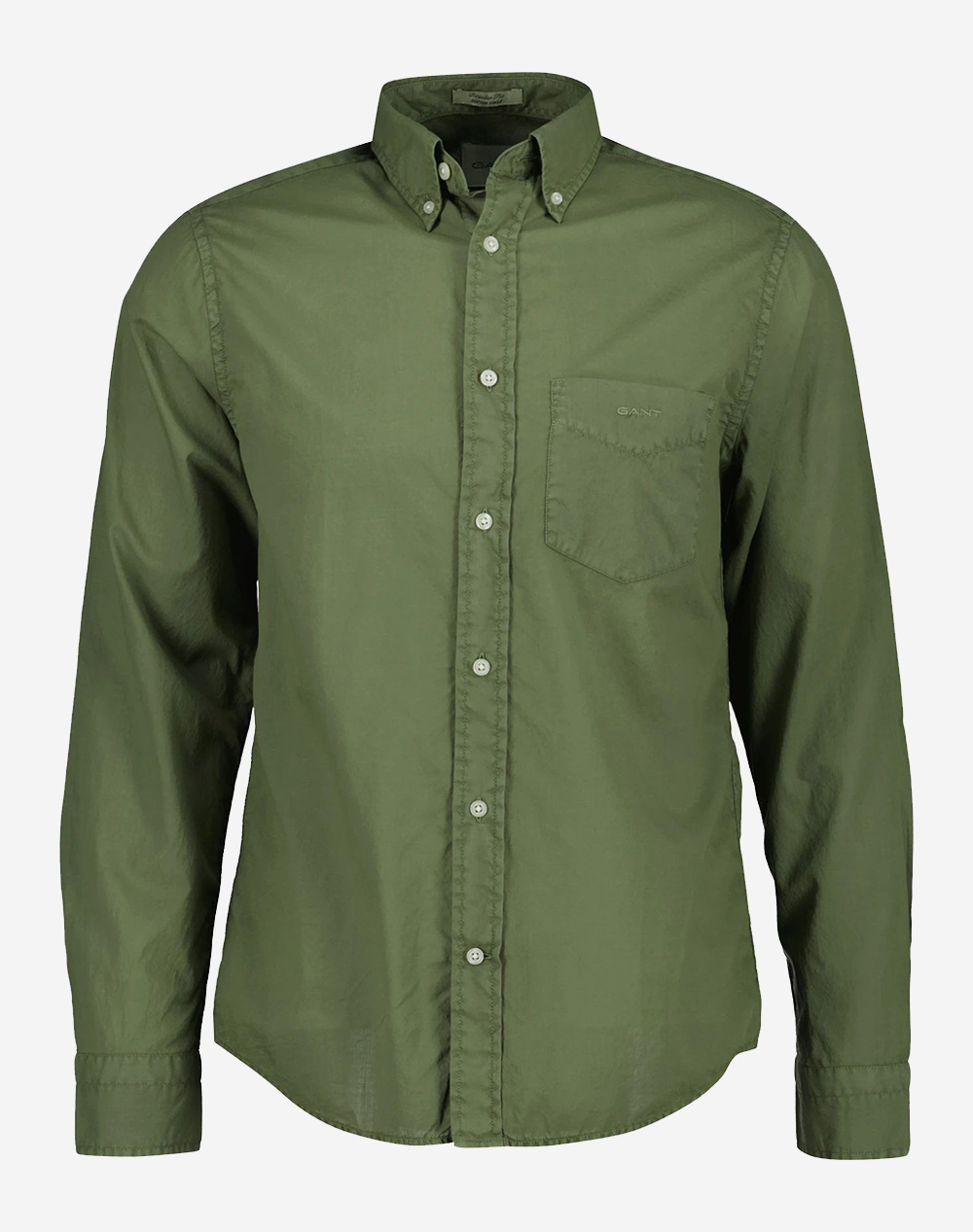 Gant Πουκαμισο Μμ Reg Gmnt Dyed Cotton Voile Shirt Ανδρας Ρουχα Πουκαμισα Khaki Βαμβακι 3G3260065 379