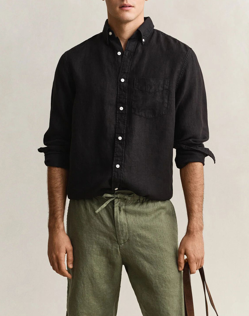 Gant Πουκαμισο Μμ Reg Gmnt Dyed Linen Shirt Ανδρας Ρουχα Πουκαμισα Black Λινο 3G3240120 5