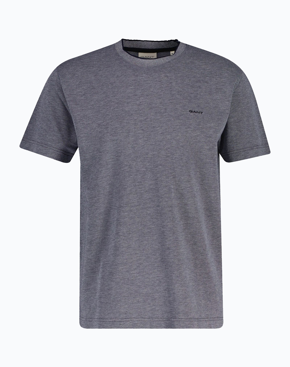 Gant Μπλουζα Κμ 2 Tone Pique Ss Tshirt Ανδρας Ρουχα Μπλουζες T Shirt Darkblue Βαμβακι 3G2003414 433 - Koolfly