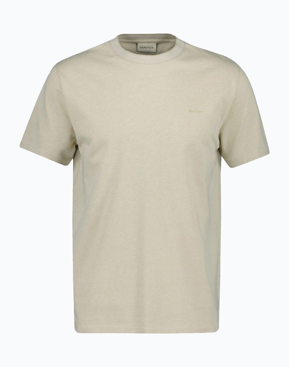 Gant Μπλουζα Κμ 2 Tone Pique Ss Tshirt Ανδρας Ρουχα Μπλουζες T Shirt Ecru Βαμβακι 3G2003414 200