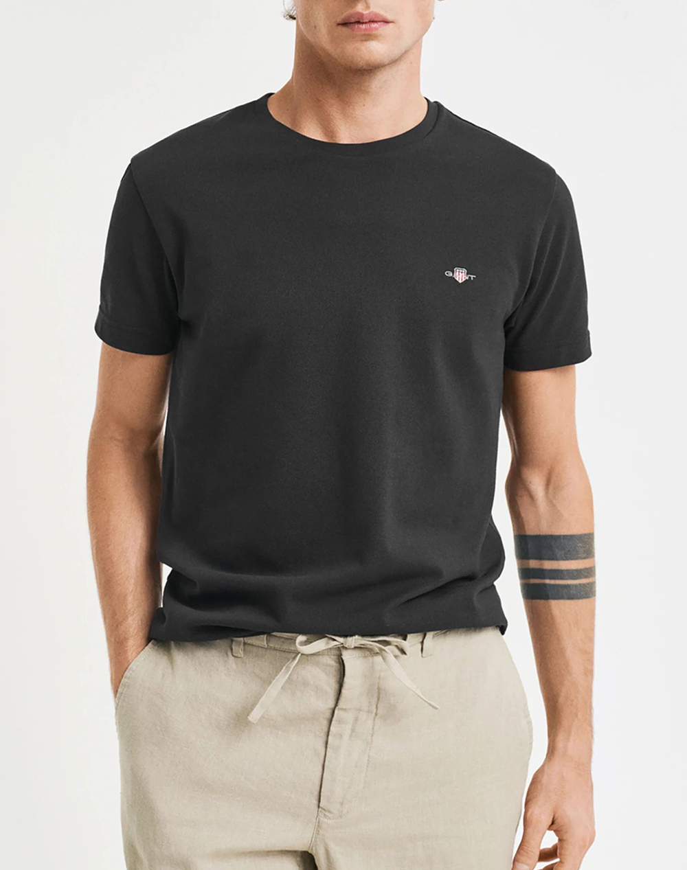 Gant Μπλουζα Κμ Slim Pique Ss T Shirt Ανδρας Ρουχα Μπλουζες T Shirt Black Βαμβακι 3G2013033 5
