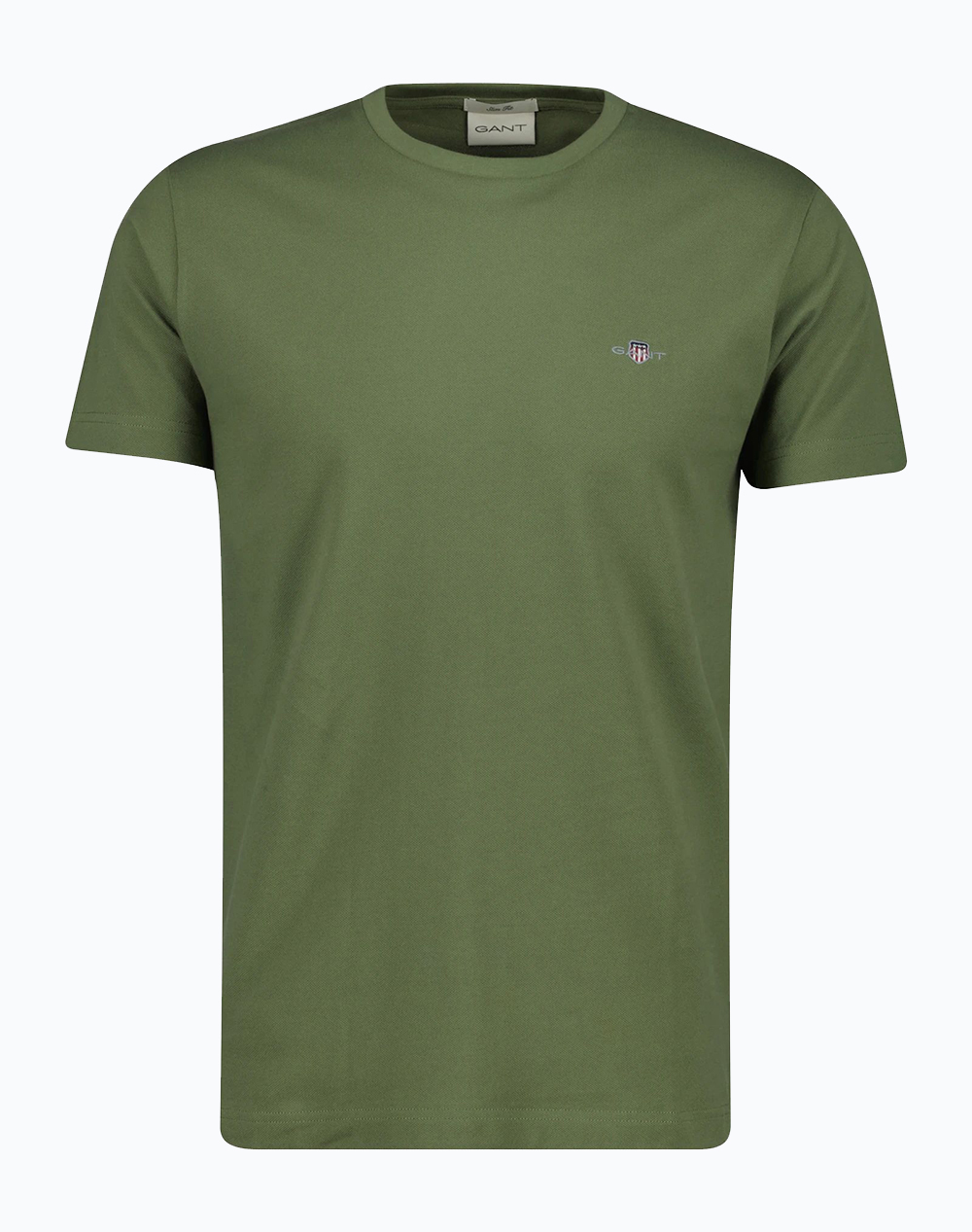 Gant Μπλουζα Κμ Slim Pique Ss T Shirt Ανδρας Ρουχα Μπλουζες T Shirt Darkgreen Βαμβακι 3G2013033 379