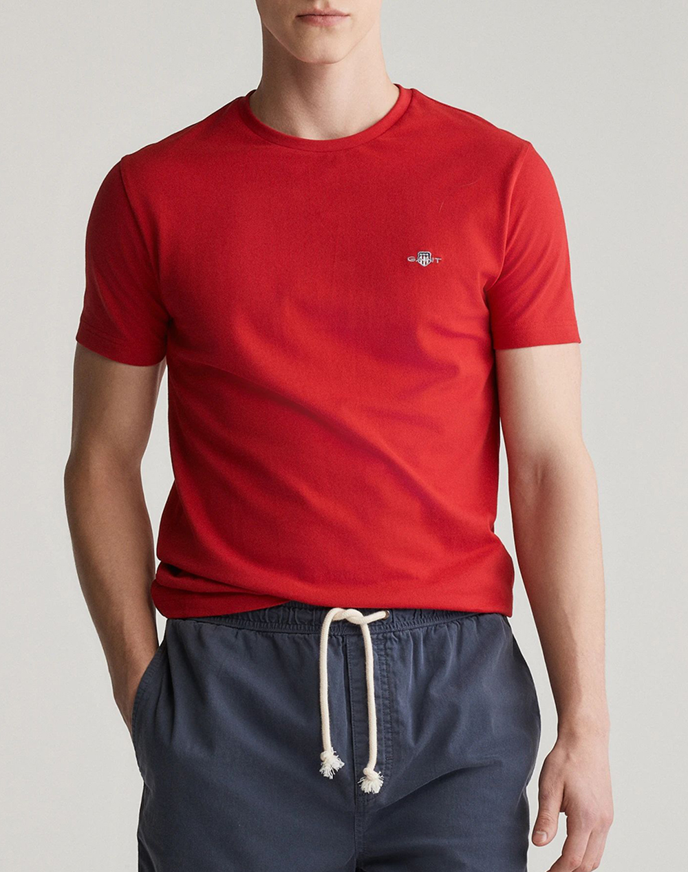 Gant Μπλουζα Κμ Slim Pique Ss T Shirt Ανδρας Ρουχα Μπλουζες T Shirt Red Βαμβακι 3G2013033 630