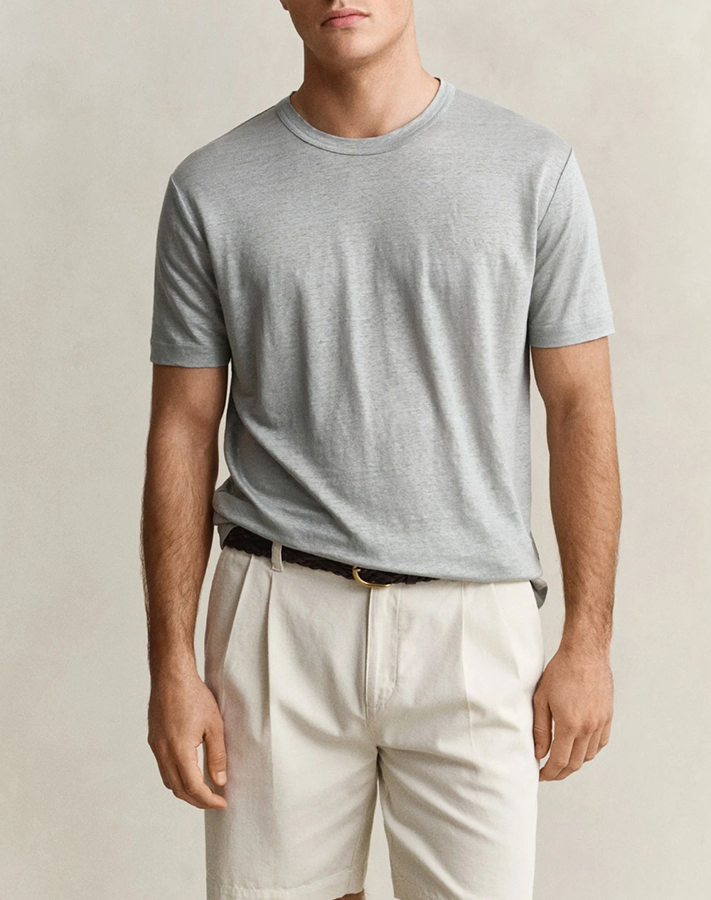 Gant Μπλουζα Κμ Linen Ss T Shirt Ανδρας Ρουχα Μπλουζες T Shirt Lightgray Λινο 3G2003318 10