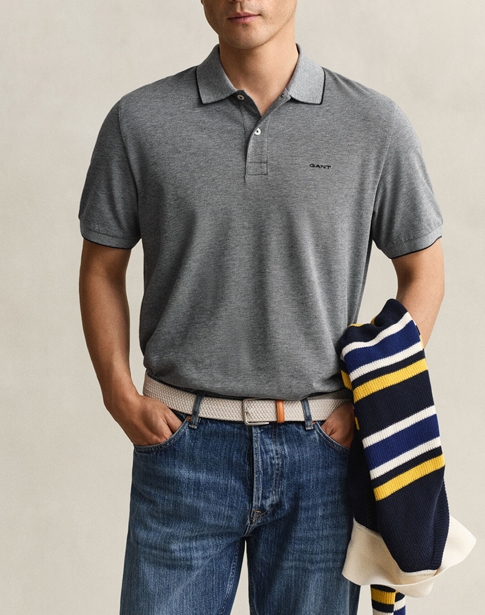 Gant Μπλουζα Κμ 2 Tone Ss Polo Ανδρας Ρουχα Μπλουζες Polo Darkblue Βαμβακι 3G2014102 433 - Koolfly