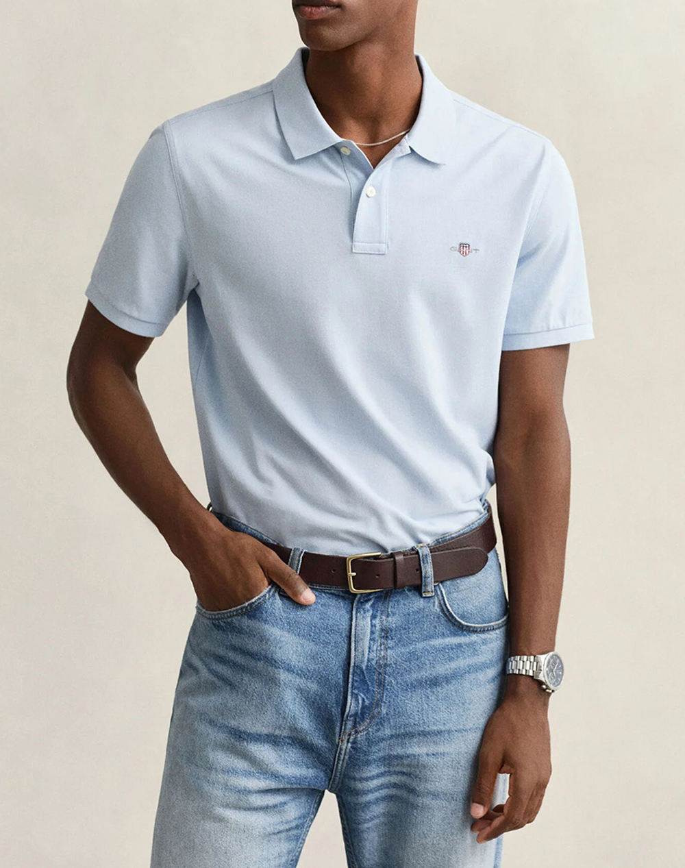 Gant Μπλουζα Κμ Reg Shield Ss Pique Polo Ανδρας Ρουχα Μπλουζες Polo Skyblue Βαμβακι 3G2210 1 457