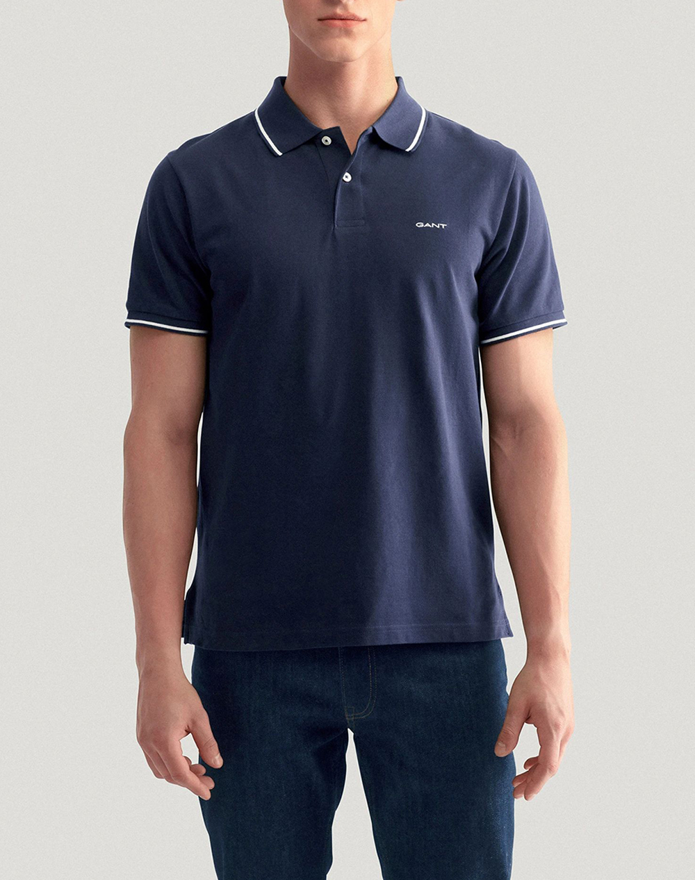 Gant Μπλουζα Κμ Tipping Ss Pique Polo Ανδρας Ρουχα Μπλουζες Polo Darkblue Βαμβακι 3G2062034 433 - Koolfly
