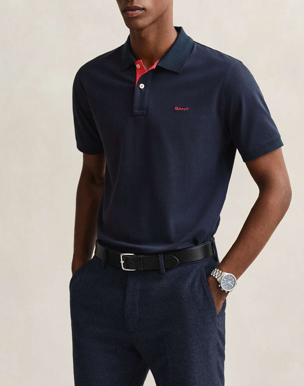 Gant Μπλουζα Κμ Reg Contrast Pique Ss Polo Ανδρας Ρουχα Μπλουζες Polo Darkblue Βαμβακι,Με Ελασταν 3G2062026 433 - Koolfly