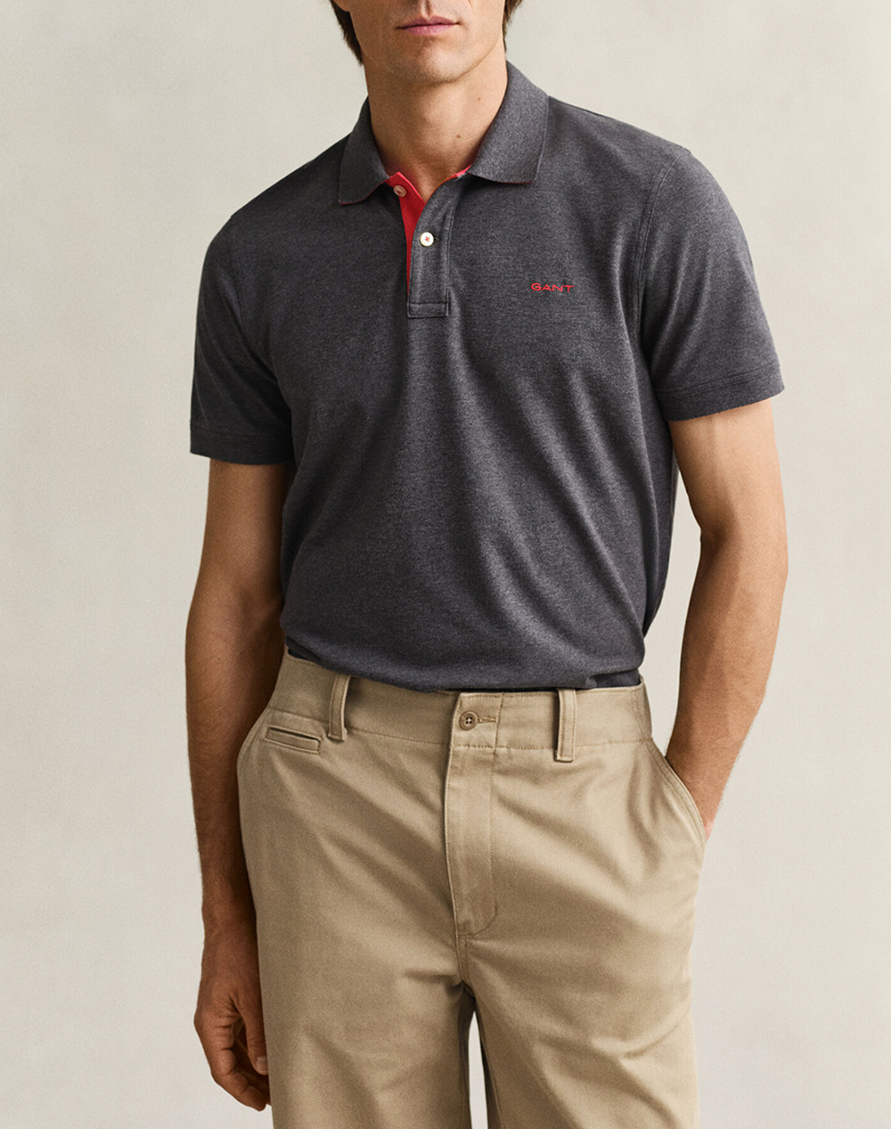 Gant Μπλουζα Κμ Reg Contrast Pique Ss Polo Ανδρας Ρουχα Μπλουζες Polo Darkgray Βαμβακι,Με Ελασταν 3G2062026 95 - Koolfly