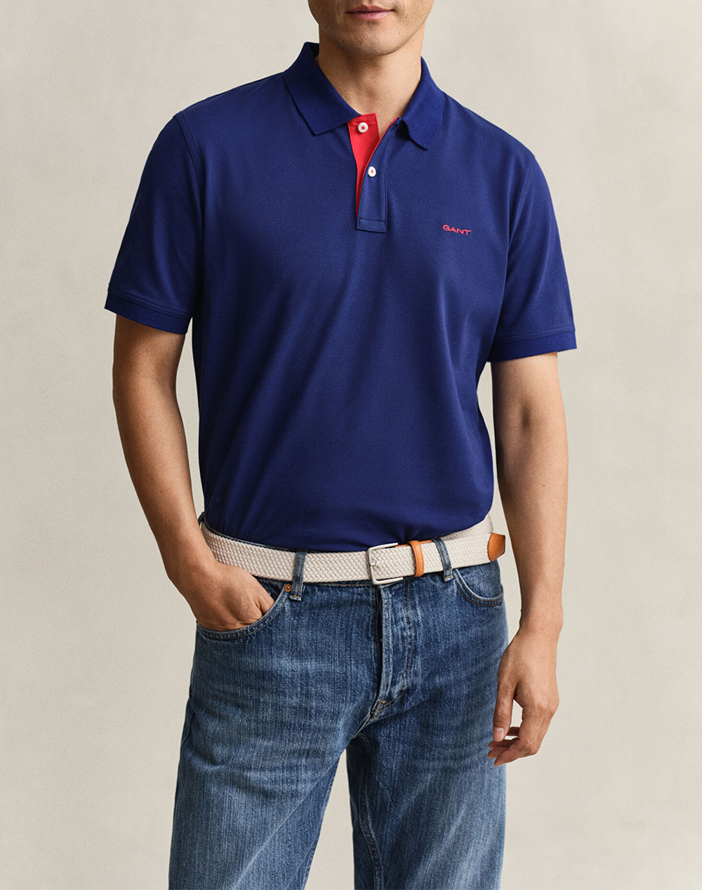 Gant Μπλουζα Κμ Reg Contrast Pique Ss Polo Ανδρας Ρουχα Μπλουζες Polo Navyblue Βαμβακι,Με Ελασταν 3G2062026 432 - Koolfly