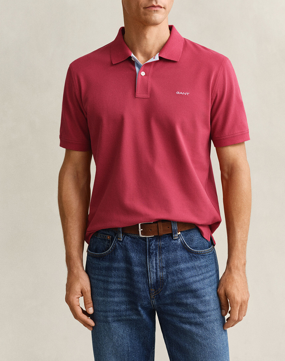 Gant Μπλουζα Κμ Reg Contrast Pique Ss Polo Ανδρας Ρουχα Μπλουζες Polo Red Βαμβακιμε Ελασταν 3G2062026 609