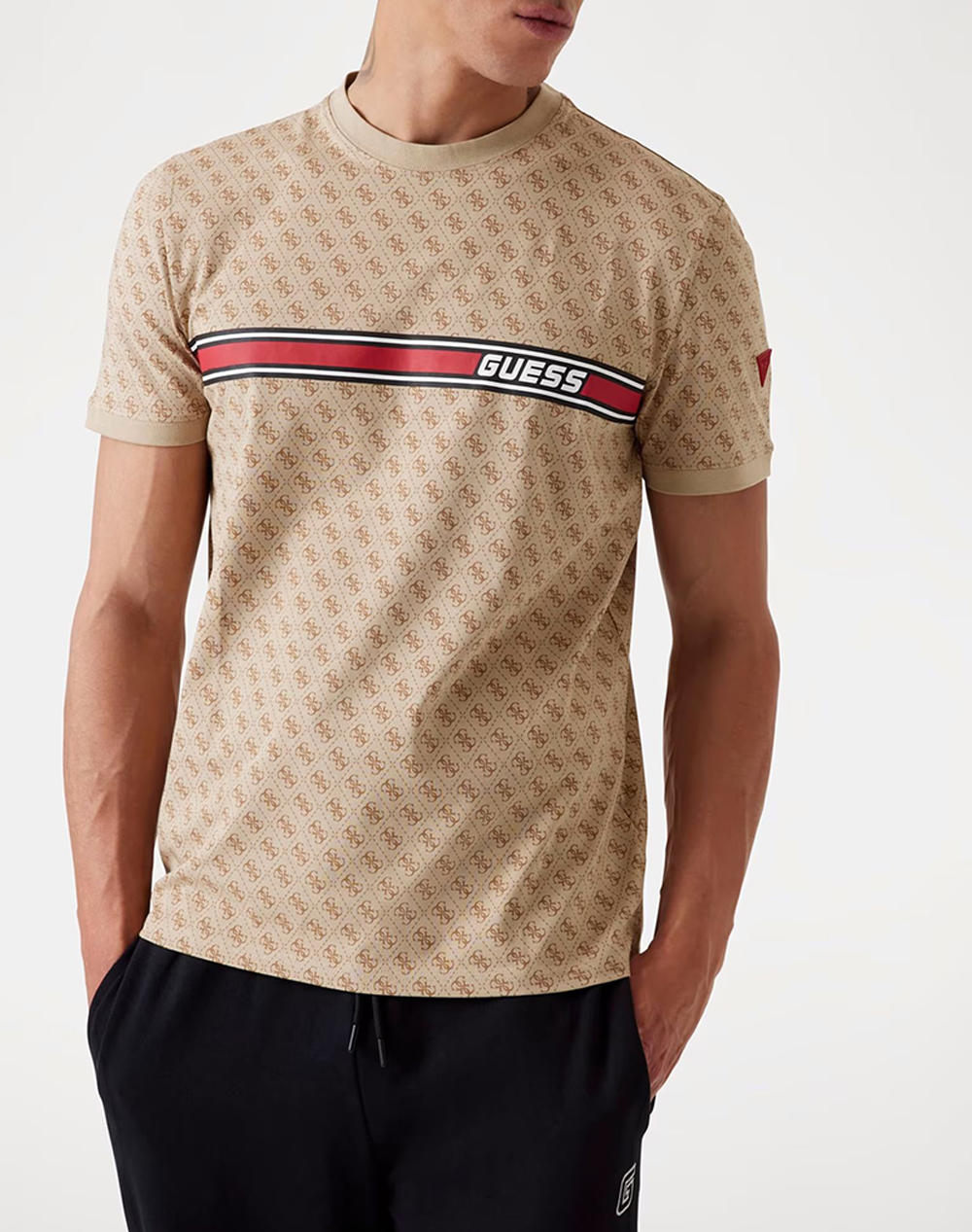 Guess Jamey T Shirt Μπλουζα Ανδρικο Ανδρας Ρουχα Μπλουζες T Shirt Biege Βαμβακι,Με Ελασταν Z2bi09j1314 P13w - Koolfly