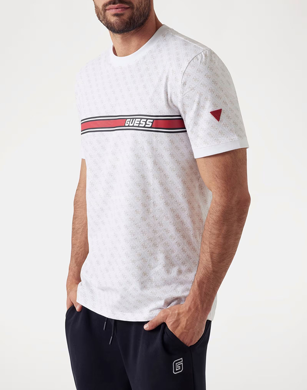 Guess Jamey T Shirt Μπλουζα Ανδρικο Ανδρας Ρουχα Μπλουζες T Shirt White Βαμβακι,Με Ελασταν Z2bi09j1314 P05n - Koolfly