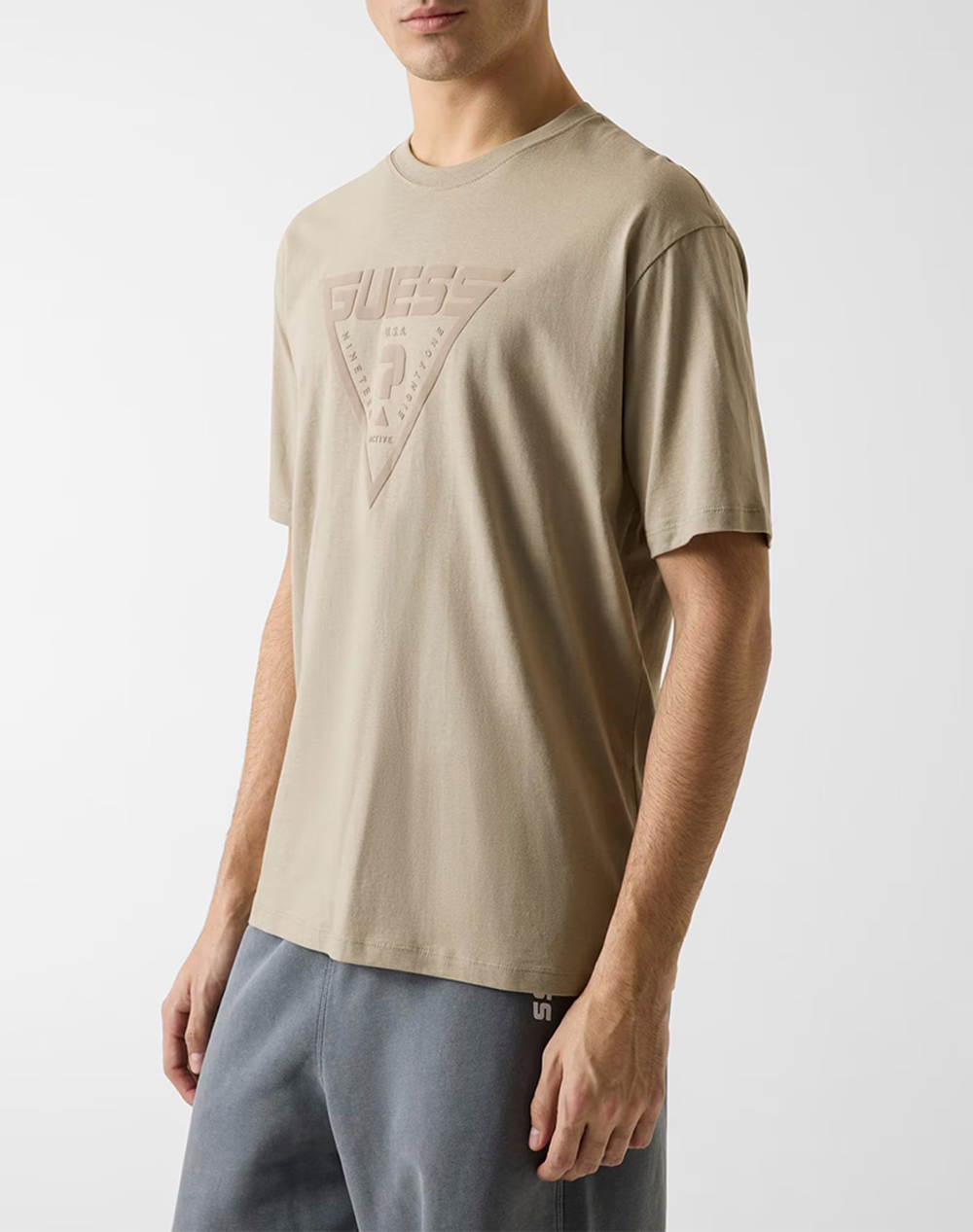 Guess Azha Cn Over T Shirt Μπλουζα Ανδρικο Ανδρας Ρουχα Μπλουζες T Shirt Biege Βαμβακι Z4bi02i3z14 G9i0 - Koolfly