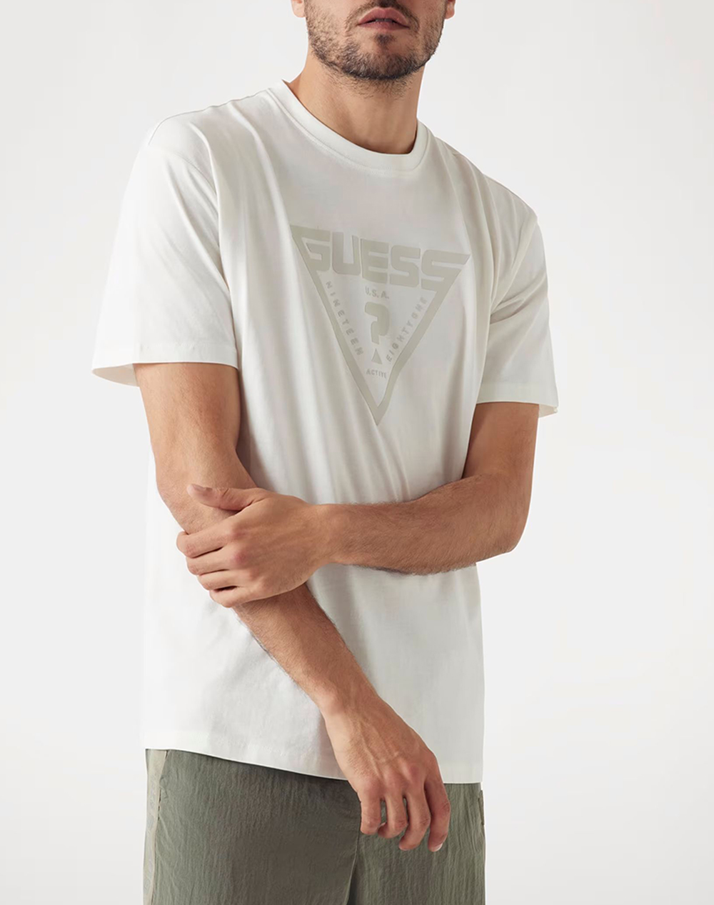 Guess Azha Cn Over T Shirt Μπλουζα Ανδρικο Ανδρας Ρουχα Μπλουζες T Shirt White Βαμβακι Z4bi02i3z14 G018 - Koolfly