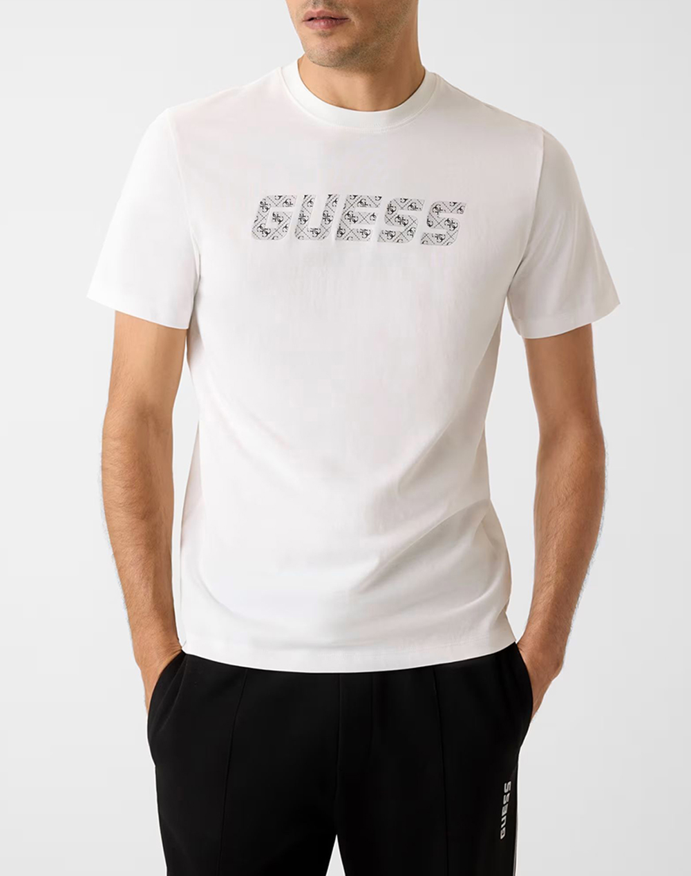 Guess Maska Cn Ss T Shirt Μπλουζα Ανδρικο Ανδρας Ρουχα Μπλουζες T Shirt Offwhite Βαμβακι Z6Ri15I3Z14 G018