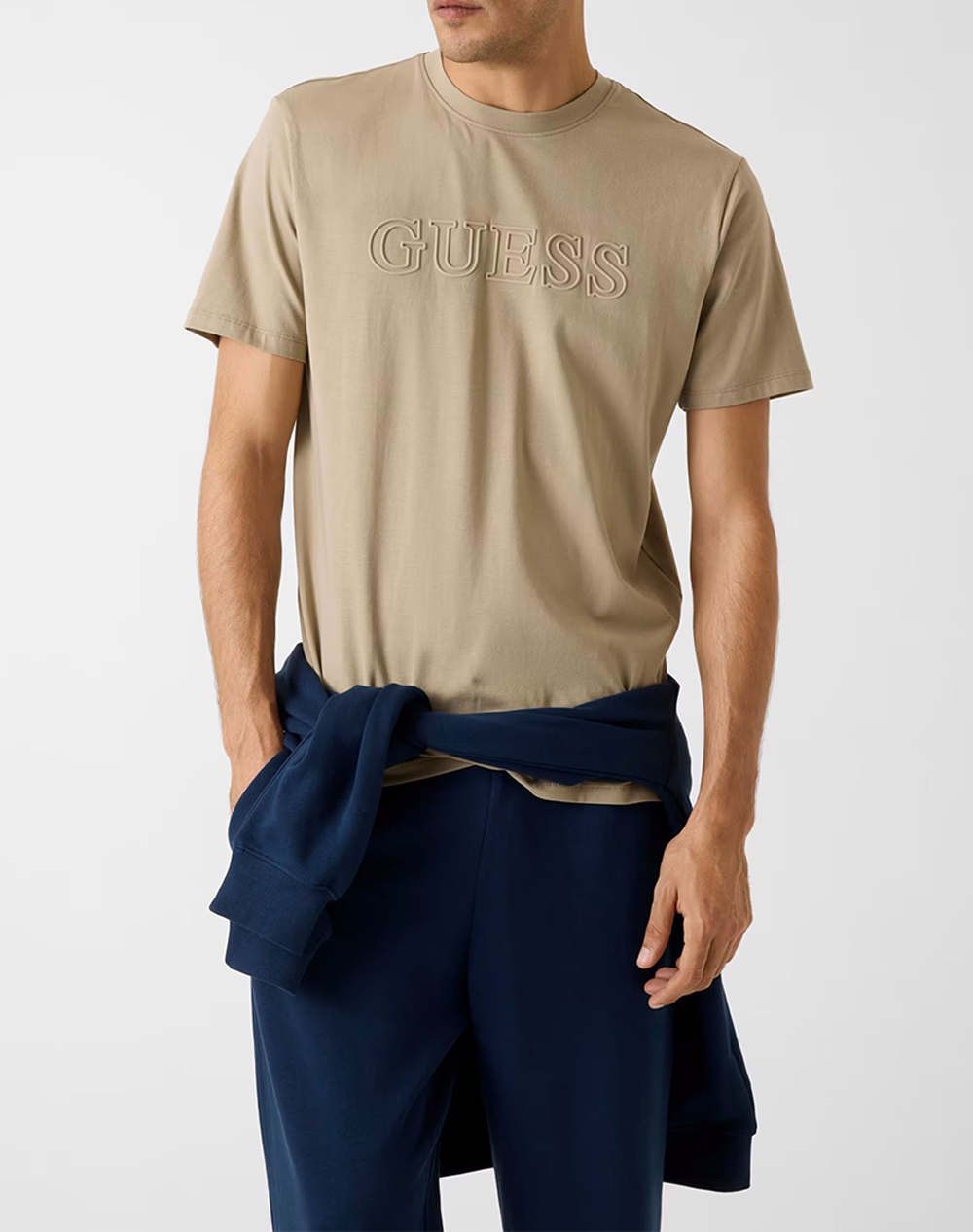 Guess Ss Alphy T Shirt Μπλουζα Ανδρικο Ανδρας Ρουχα Μπλουζες T Shirt Biege Βαμβακιμε Ελασταν Z2Yi11J1314 G9I0