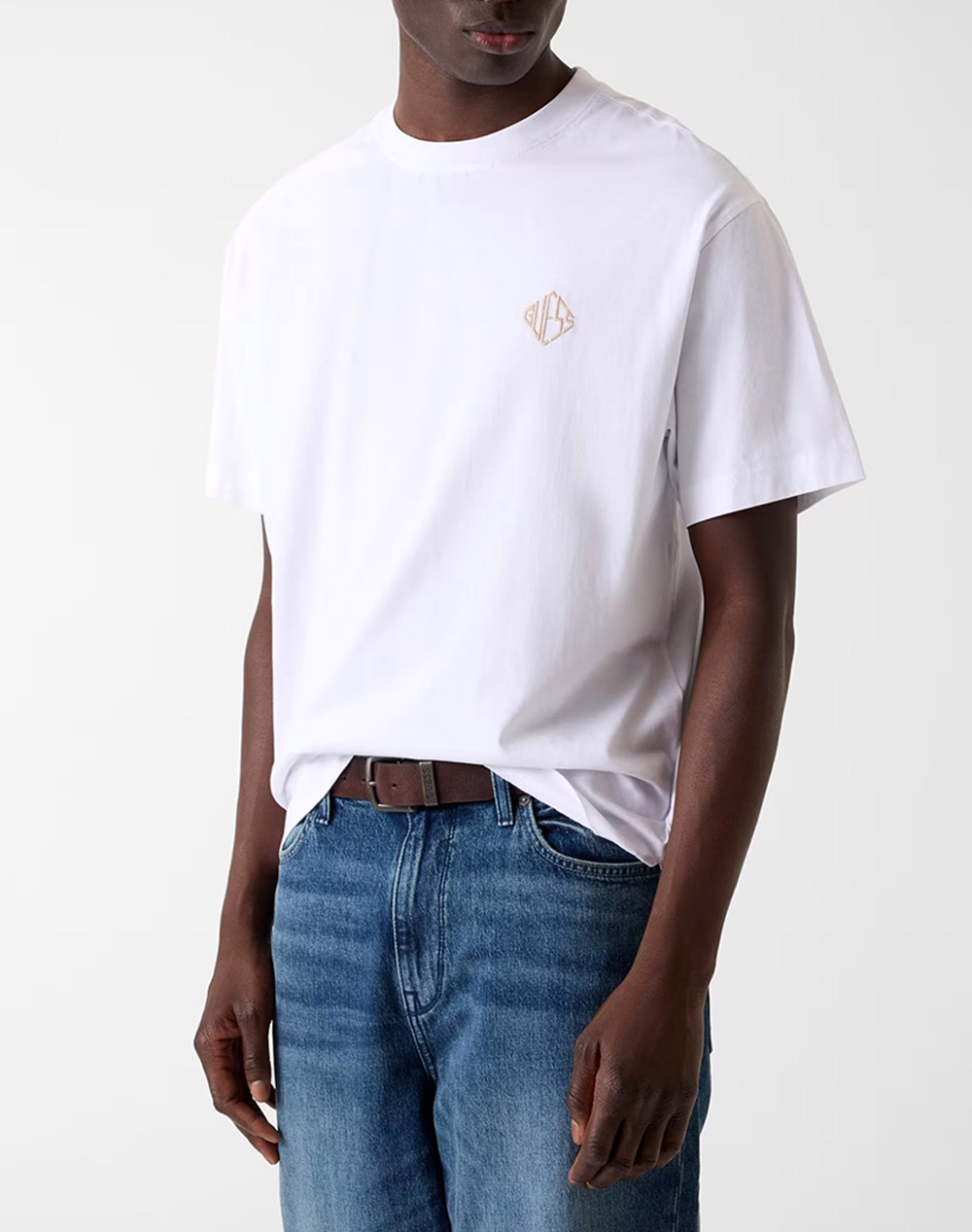 Guess Ss Cn Diamante Logo Tee Μπλουζα Ανδρικο Ανδρας Ρουχα Μπλουζες T Shirt White Βαμβακι M6ri25i3z14 G011 - Koolfly