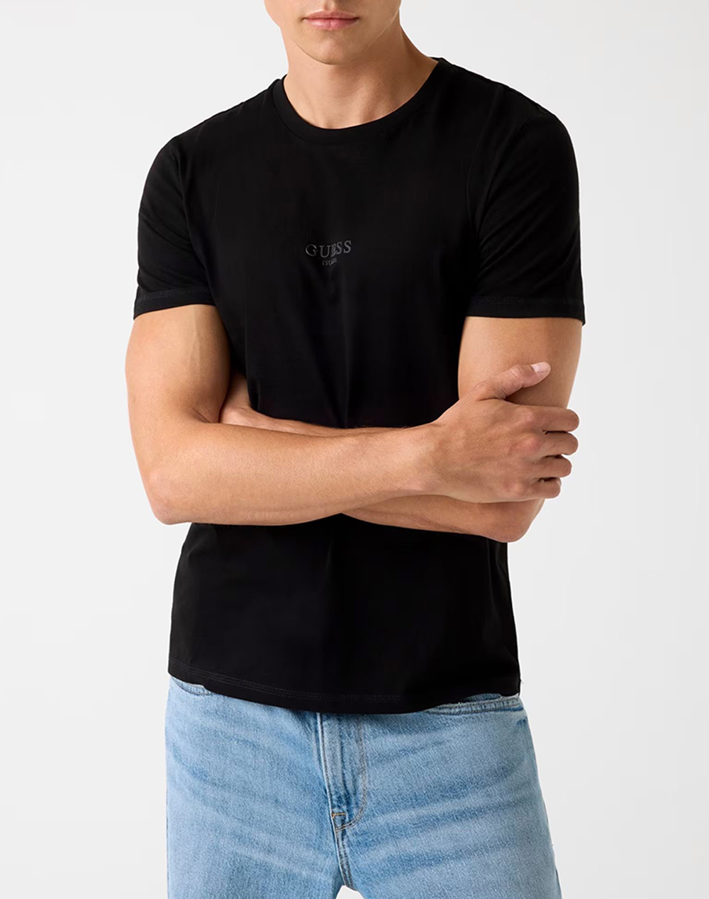 Guess Aidy Cn Ss Tee Μπλουζα Ανδρικο Ανδρας Ρουχα Μπλουζες T Shirt Black Βαμβακι M2Yi72I3Z14 Jblk