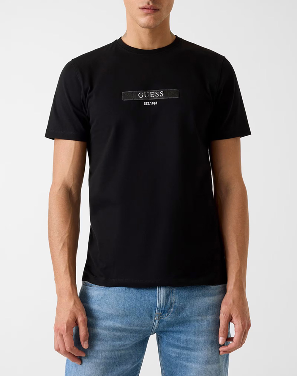 Guess Ss Cn Logo Box Tee Μπλουζα Ανδρικο Ανδρας Ρουχα Μπλουζες T Shirt Black Βαμβακιμε Ελασταν M6Ri17J1314 Jblk