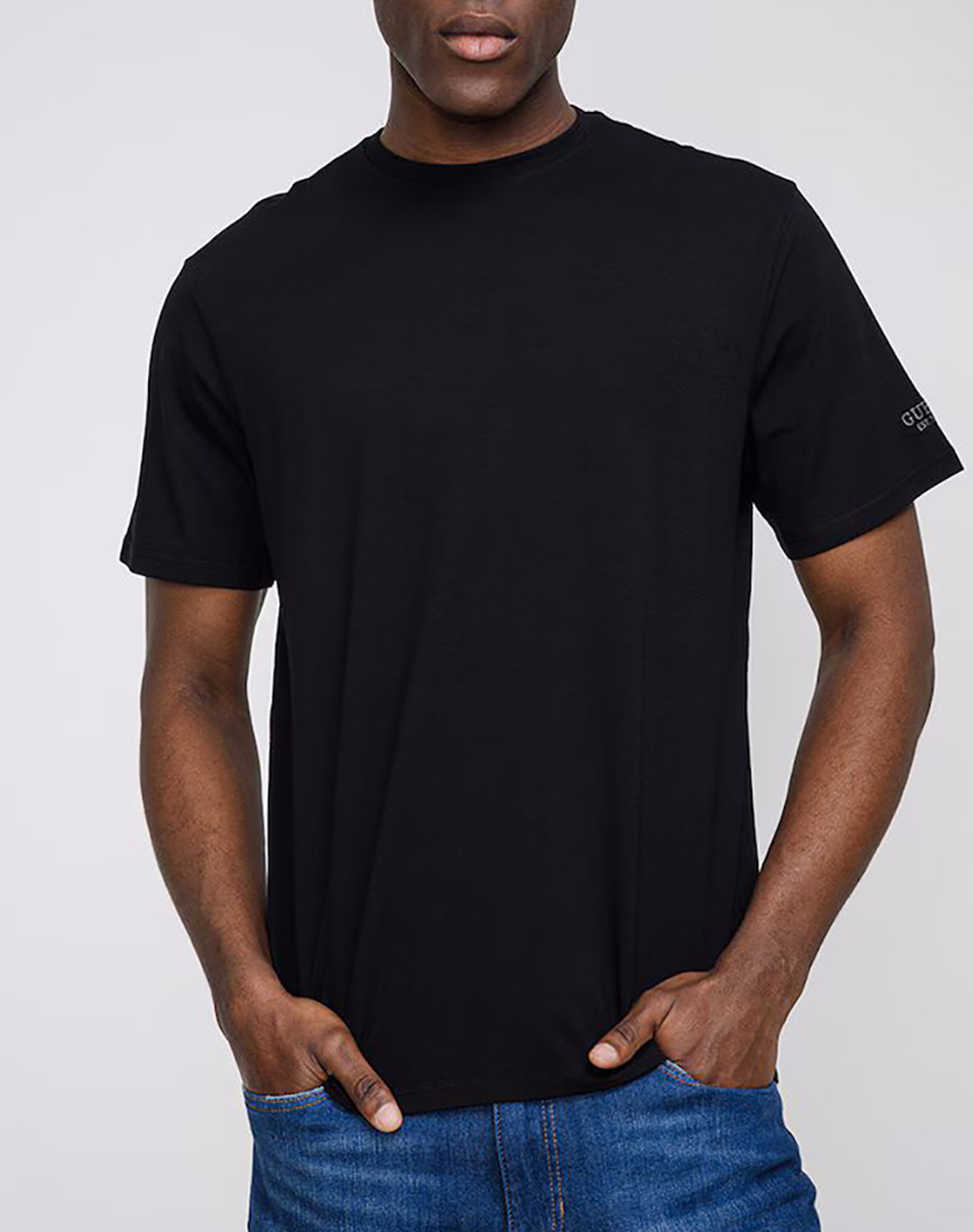 Guess Ss Cn Arm Logo Script Tee Μπλουζα Ανδρικο Ανδρας Ρουχα Μπλουζες T Shirt Black Βαμβακιμε Ελαστανσυνθετικο M6Ri62Jr06K Jblk